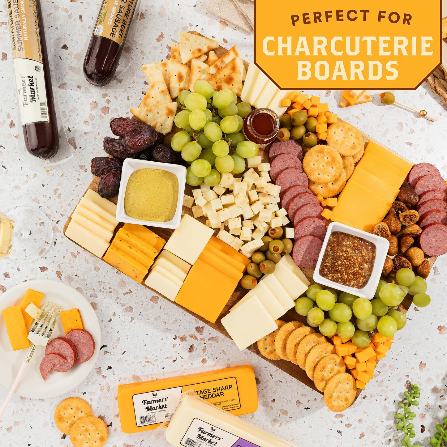 Holiday Charcuterie Gift Box, Wisconsin Cheese and Sausage, Farmers Market, Christmas and Thanksgiving Gift Basket, Curated Selection