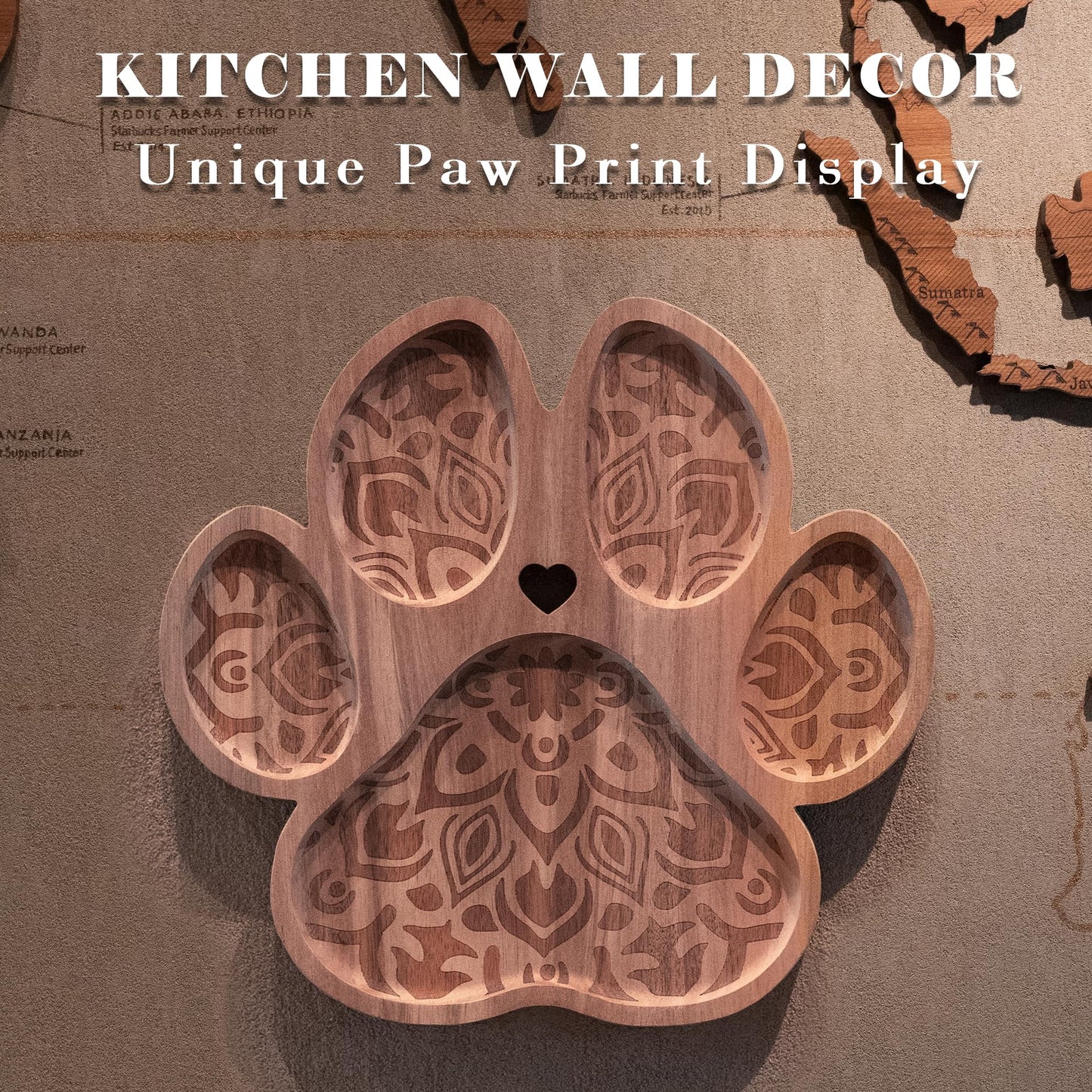 Paw Shaped Charcuterie Board, Acacia Wood Dog Cutting Board 11.8 x 11 Inch Paw Printing Serving Tray Chesse Boards Party Supplies for Christmas Housewarming Birthdays